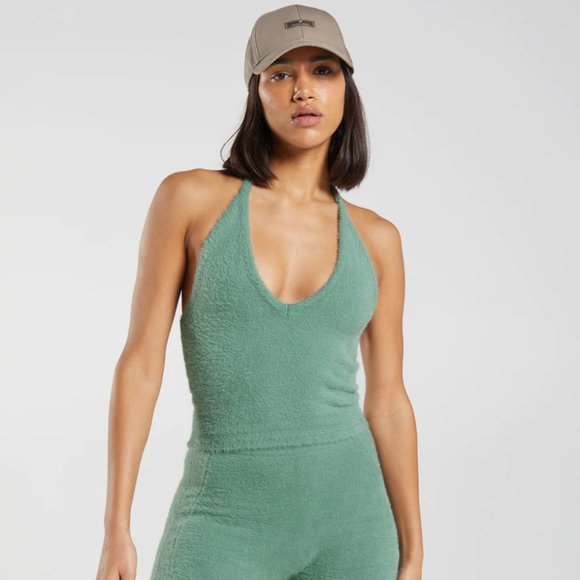 Whitney Simmons x Gymshark Leaf Green Halter Top | Size S | NEW | Ready to Ship - Picture 1 of 6